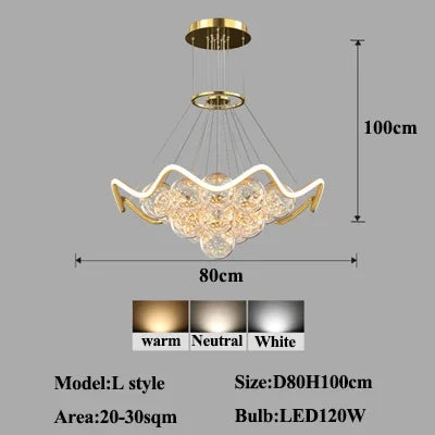 DecorBites™ Bubble Pendant Chandelier: Modern Dimmable LED Lighting for Home Decor