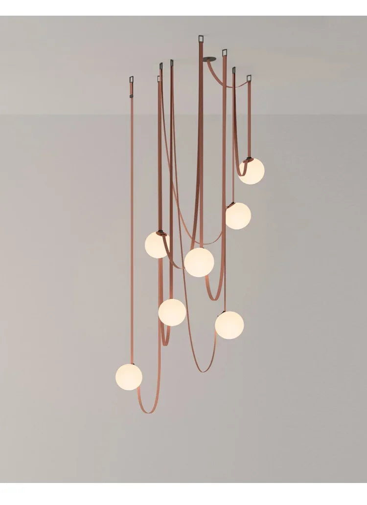 DecorBites™ Duplex Wabi Sabi Designer Villa Belt Living Room Chandelier Nordic Ceiling Light