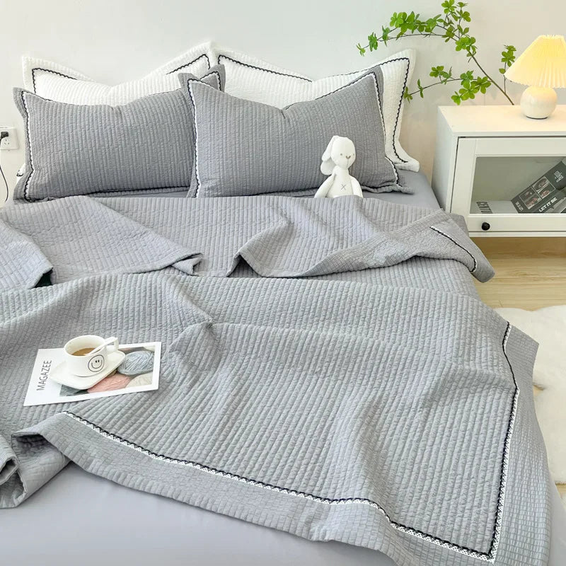 DecorBites™ Korean Style Bubble Yarn Quilted Summer Comforter Set