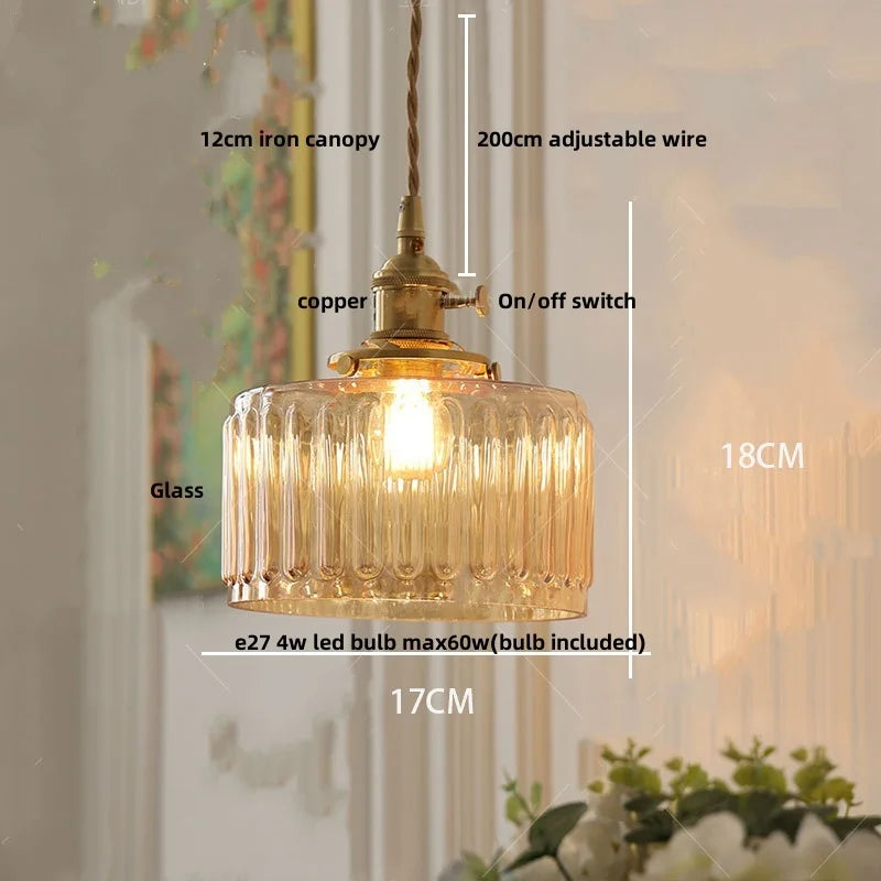 DecorBites™ Clear Glass LED Pendant Lamp Modern Wire Adjustable Hanging Light