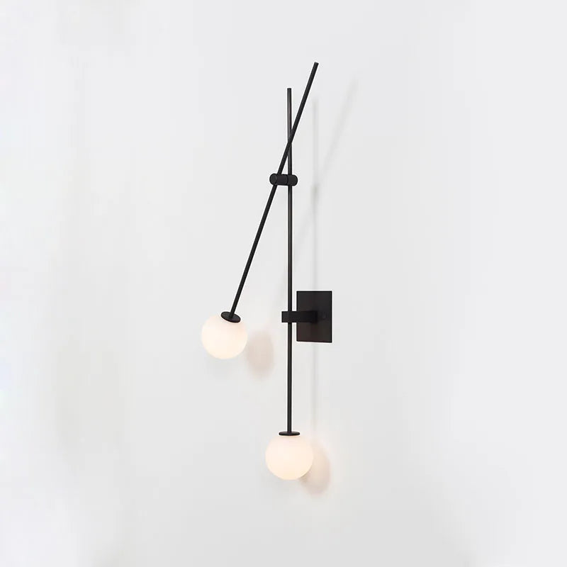 DecorBites™ Black Golden LED Glass Ball Wall Sconce for Foyer Bedroom