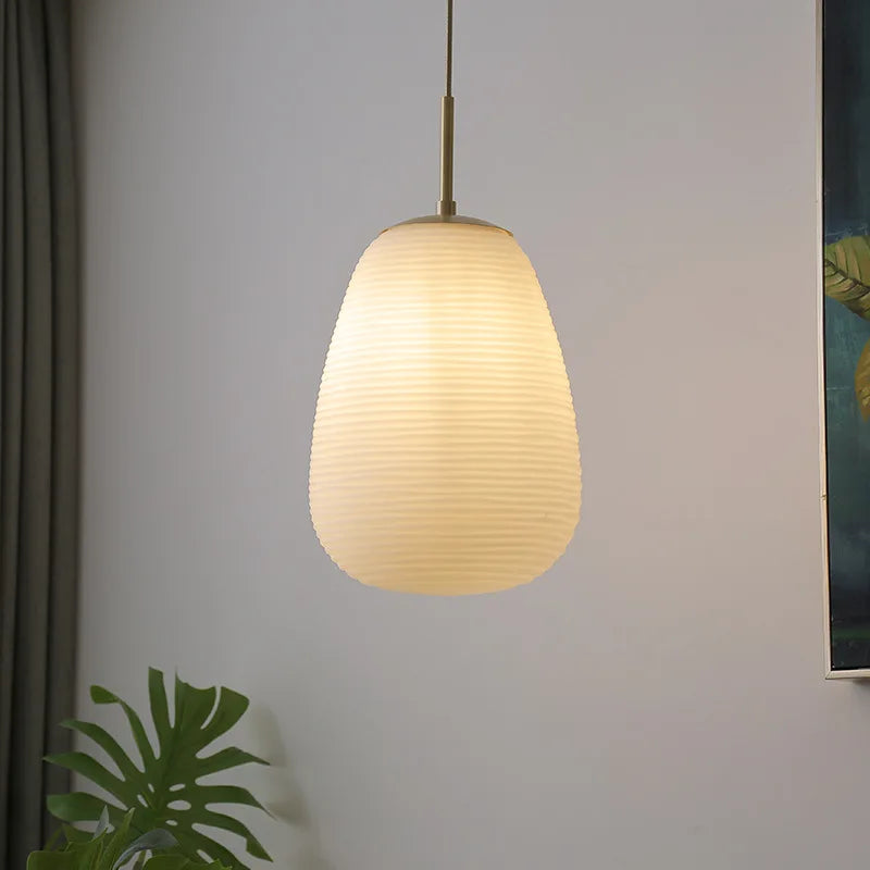 DecorBites™ Glass Copper LED Pendant Chandelier for Bedroom Dining Living Room