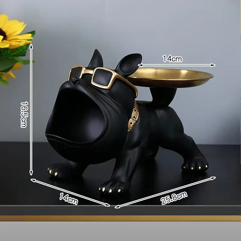 DecorBites™ Bulldog Remote Control Storage: Office & Living Room Decor Ornament