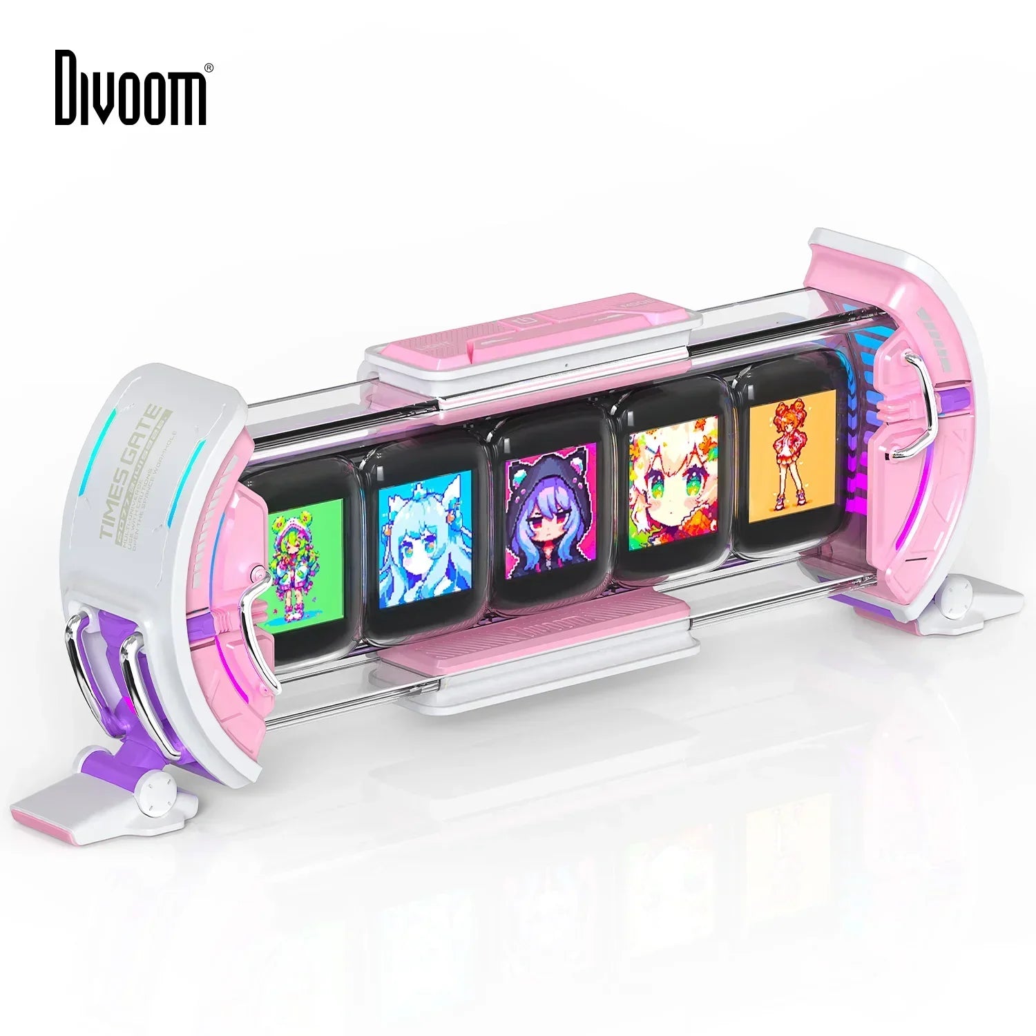 DecorBites™ Cute Gaming Digital Clock for Gamers Decor, Pixel Art Display, Pink