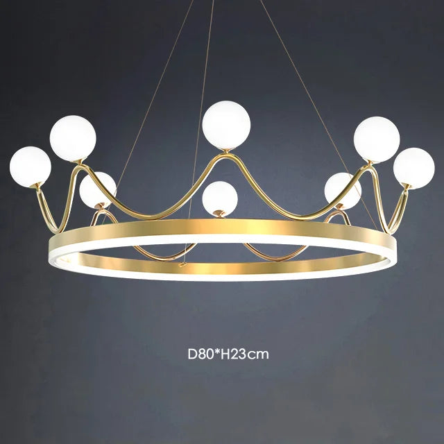 DecorBites™ Crown Design Gold Chandelier for Living Room Kids Bedroom