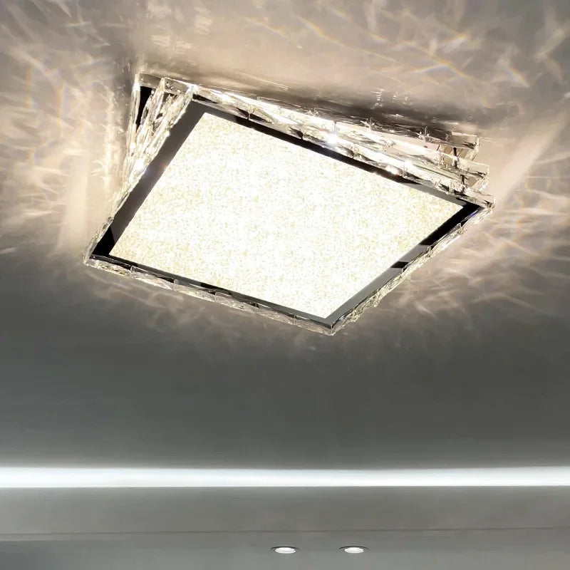 DecorBites™ Crystal Ceiling Lamp: Nordic Gold LED Light for Bedroom, Hotel, Office, Living Room.