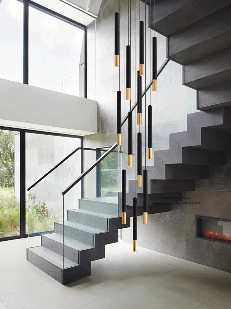 DecorBites™ Black Gold Pendant Lamp: Modern Nordic Designer LED Indoor Lighting