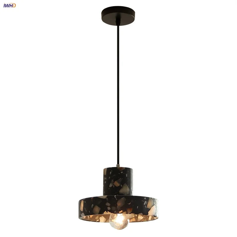 DecorBites™ Black Terrazzo LED Pendant Lamp for Dining Living Room Staircase