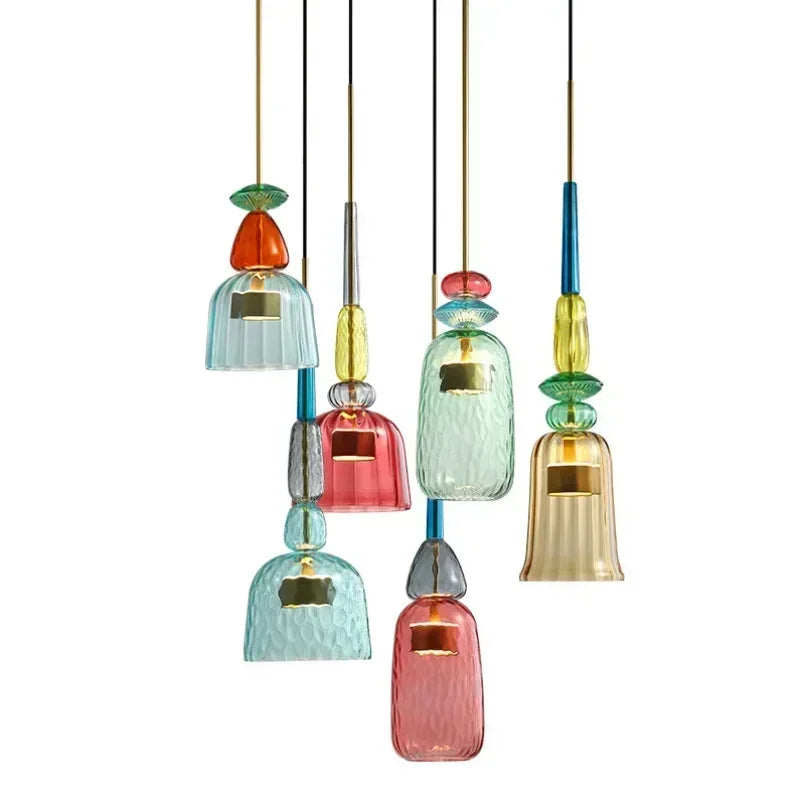 DecorBites™ Glass Pendant Lights for Kitchen Dining Room Island Chandeliers