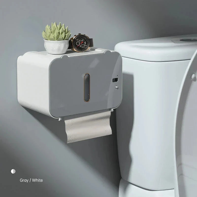 DecorBites™ Induction Toilet Paper Holder Shelf for Bathroom Accessories