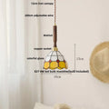 DecorBites™ White Ceramic LED Pendant Light with Walnut Wood Accent - Modern Nordic Design