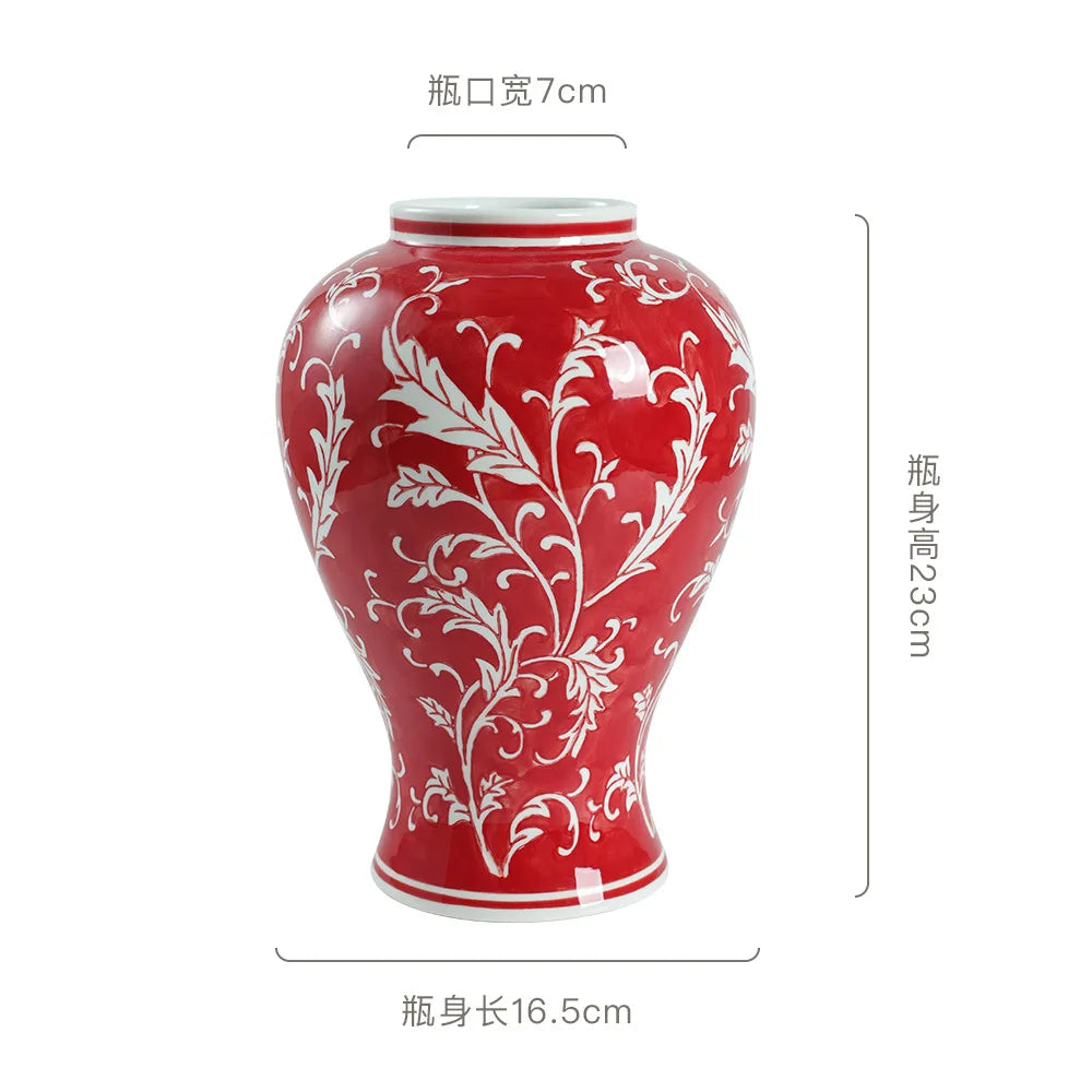 DecorBites™ Blue White Porcelain Vase Chinese Retro Home Decor Flower Vase