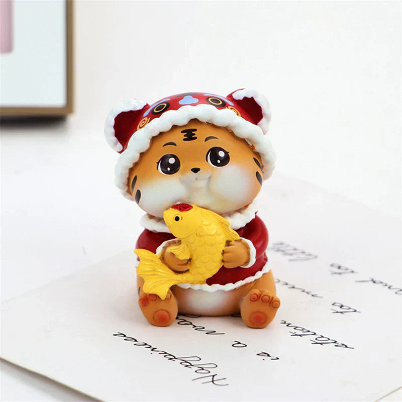 DecorBites™ Lucky Tiger Figurine | New Year Fortune Symbol Home Decor Miniature