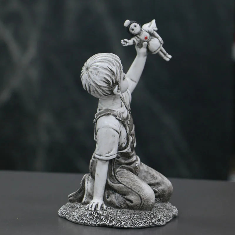 DecorBites™ Banksy Sculpture Boy NHS Super Nurse Angel Figurines for Home Decor