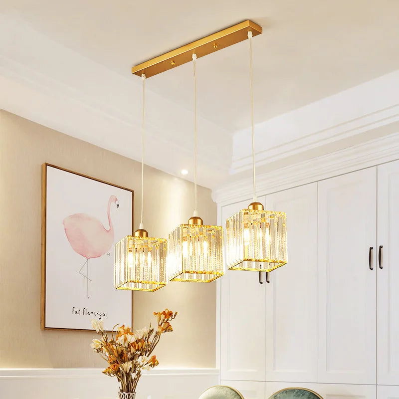 DecorBites™ Crystal Chandelier Luxury Ceiling Lamp LED Modern Pendant Light for Indoor Spaces