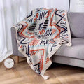 DecorBites™ Bohemian Striped Knit Throw Blanket with Tassel Shawl - Versatile and Cozy Blanket