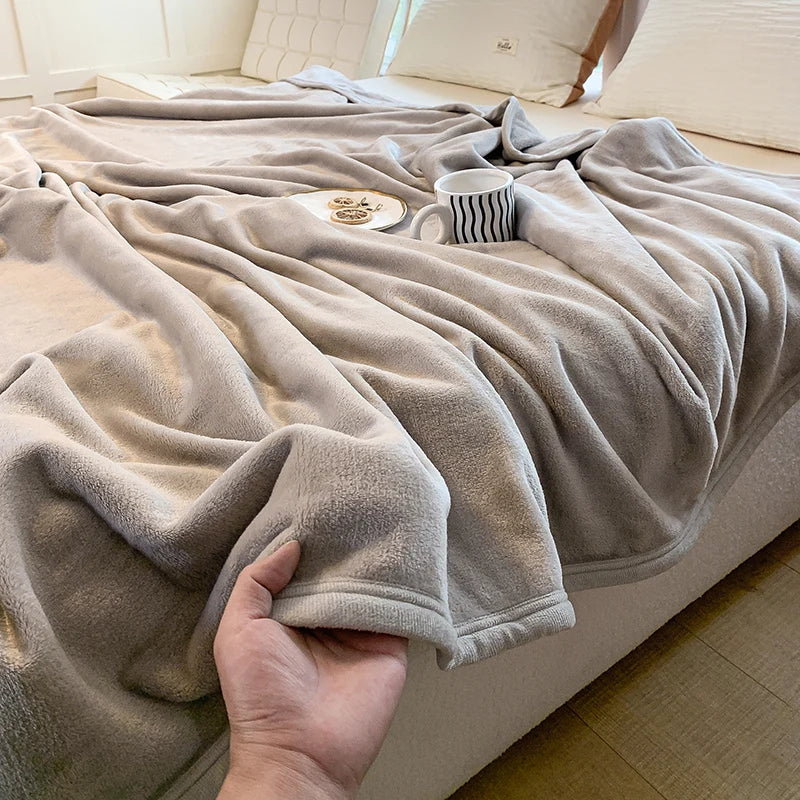 DecorBites™ Coral Velvet Summer Blanket: Extra Soft, Skin-friendly, Machine Washable