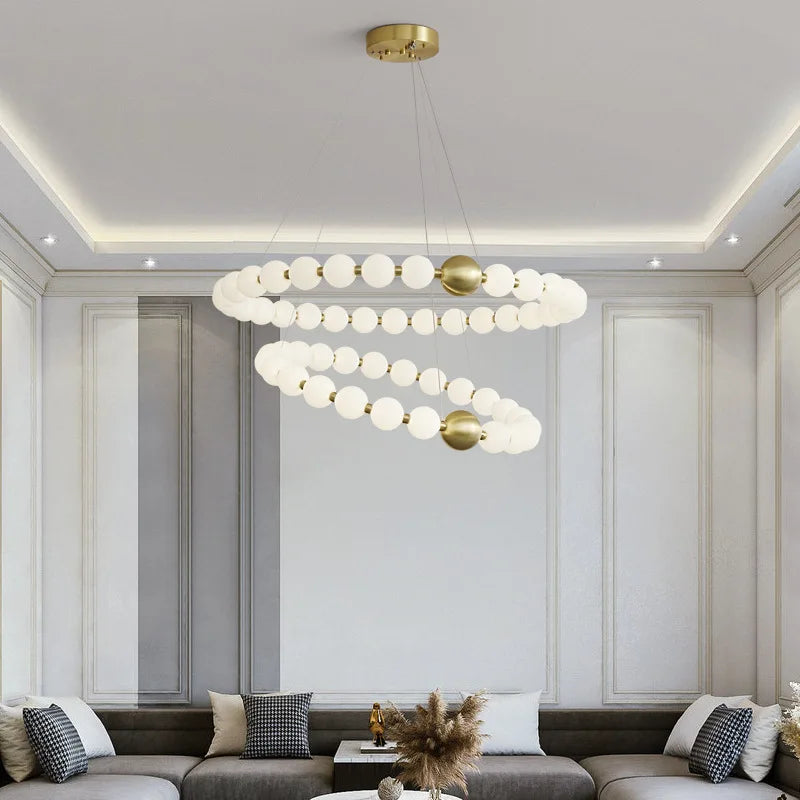 DecorBites™ Brass LED Chandelier with Acrylic Ball - High Quality Dimmable Lighting