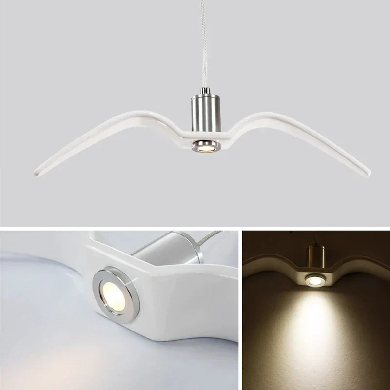 DecorBites™ LED Seagull Chandelier: Designer Decor Villa Bird Restaurant Staircase Chandelier