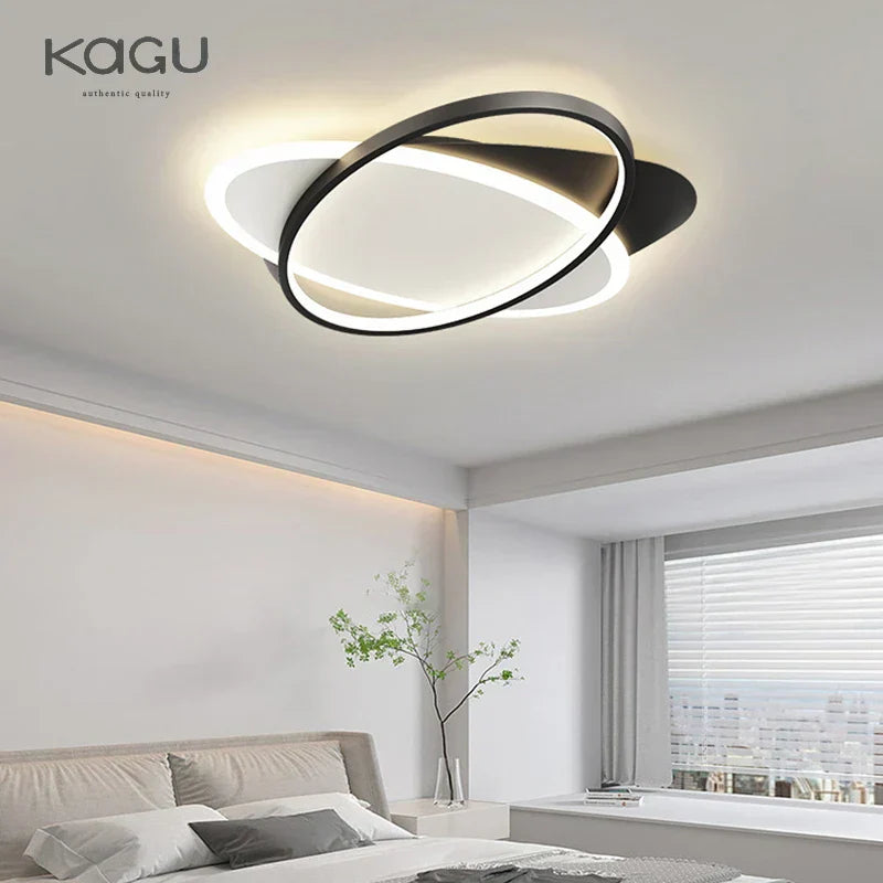 DecorBites™ LED Chandelier: Black White Modern Lighting for Living Study Room Luminaire