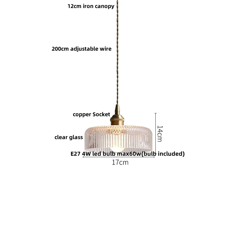 DecorBites™ Clear Glass LED Pendant Lamp Modern Nordic Style Adjustable Hanging Light