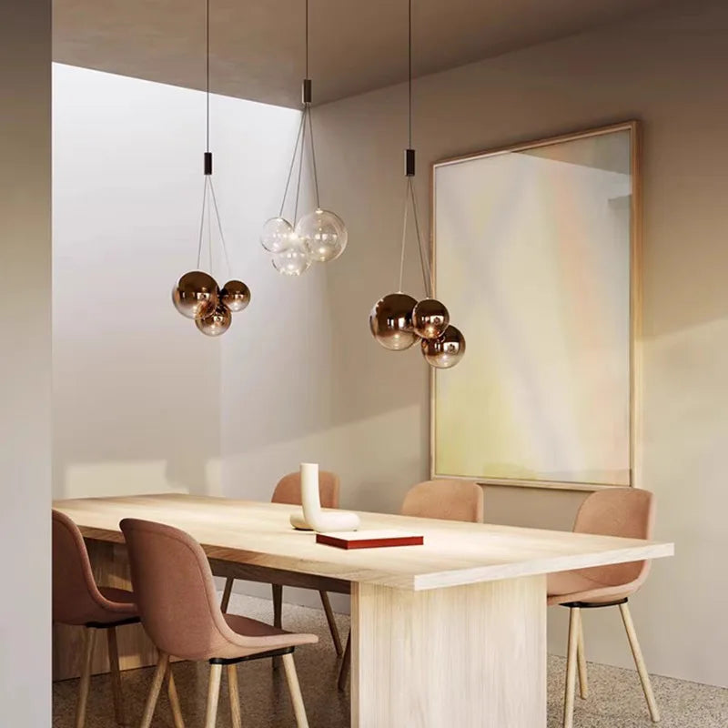 DecorBites™ Bubble Glass Chandeliers Pendant Lights for Kitchen Island and Dining Room