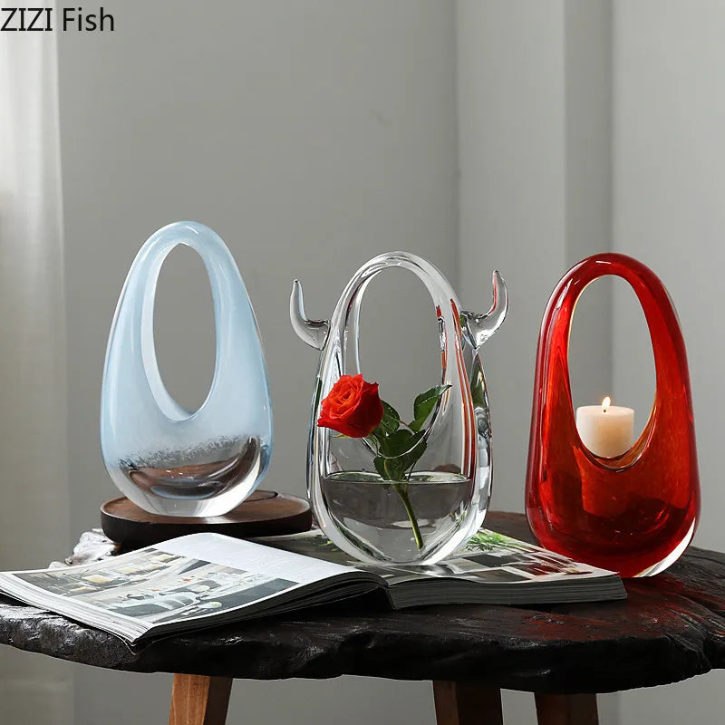 DecorBites™ Glass Vase Terrarium Water Droplets Flower Arrangement Home Decoration Accessories