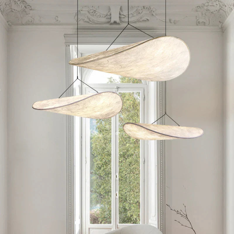 DecorBites™ Japanese Style Non-Woven Chandelier - Modern Wabi Sabi Design for Living Room Bedroom.