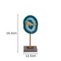 DecorBites™ Blue Agate Golden Fish Statue on Crystal Base - Modern Room Decor