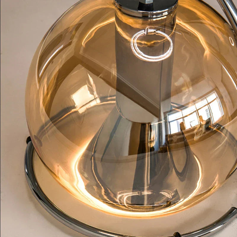 DecorBites™ Industrial Amber Glass Pendant Light Adjustable Chandelier for Kitchen Bedroom Hallway