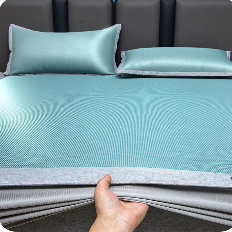 DecorBites™ Cooling Jacquard Fitted Sheet: Skin Friendly, Breathable Single Mattress Protector