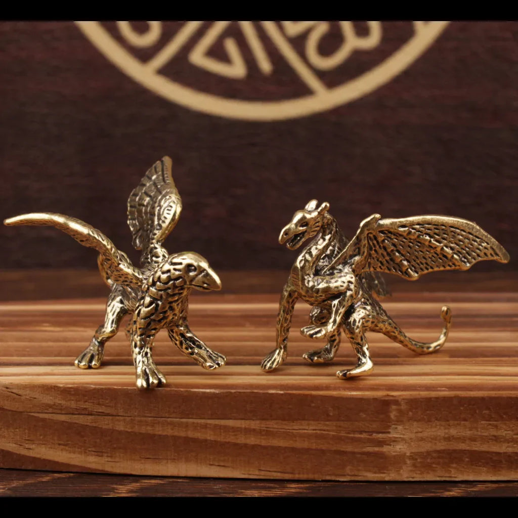 DecorBites™ Brass Flying Dragon Sculpture Home Decor Ornament