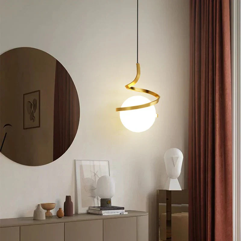 DecorBites™ LED Spiral Pendant Lights Chandelier for Living Room Bedroom Lighting