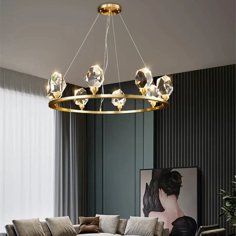 DecorBites™ Crystal Chandelier LED Pendant Lights for Modern Nordic Home Decor