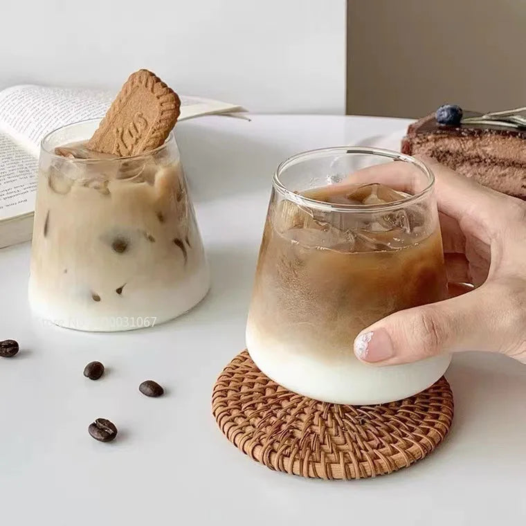 DecorBites™ Clear Glass Water Cup Coffee Mug Juice Drink Bottle Kitchen Tableware