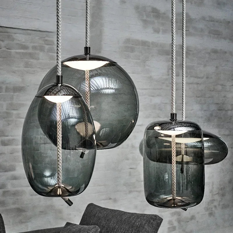 DecorBites™ BROKIS Knot Glass Pendant Chandelier Luminaria Deco Bedside Lamp