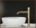 DecorBites™ Brushed Gold Basin Faucet: Solid Brass Hot Water Mixer Sink Tap