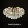 DecorBites™ Crystal Ceiling Lamp: Modern Simple Golden Round Light for Living Room, Bedroom, Study