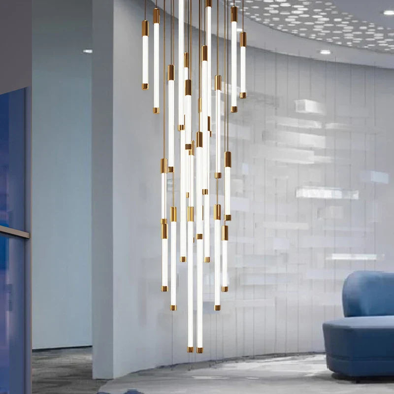 DecorBites™ LED Staircase Chandeliers: Modern Luxury Lighting for Living Room, Restaurant, or Duplex Attic