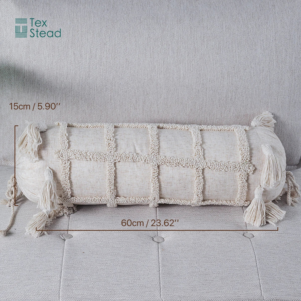 DecorBites™ Boho Tufted Tassel Lumbar Throw Pillow