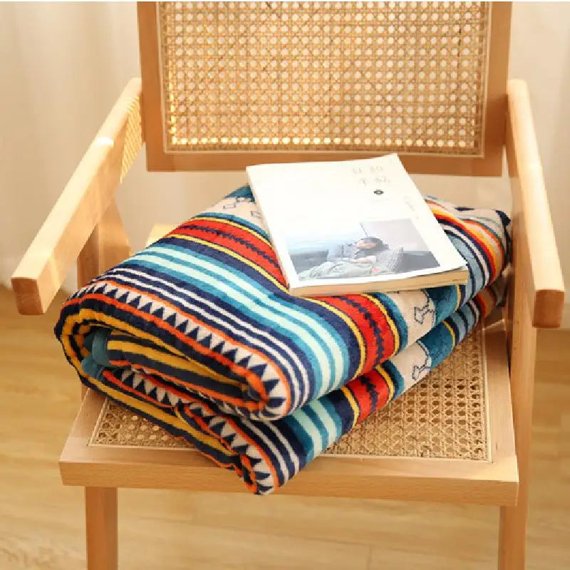 DecorBites™ Bohemian Double-Layer Winter Coral Fleece Sofa Blanket