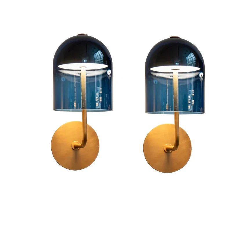 DecorBites™ Blue Glass Wall Lamp: Luxury Room Decor Light Fixture