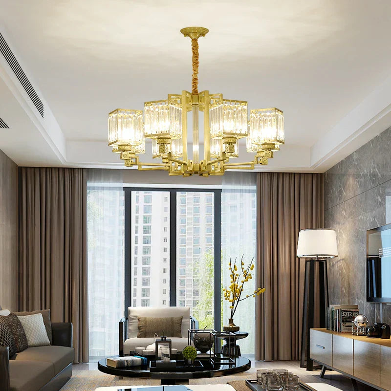 DecorBites™ Crystal Chandelier Villa Living Room Lighting