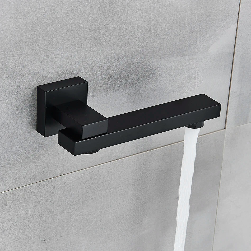 DecorBites™ Brass Chrome/Black Bronze Swivel Shower Faucet Spout Wall Mount Bathroom Accessory