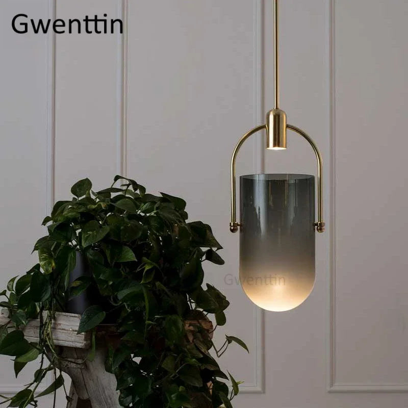 DecorBites™ Bucket Glass Pendant Lamp LED Modern Hanging Lights for Dining Room Kitchen Home Décor