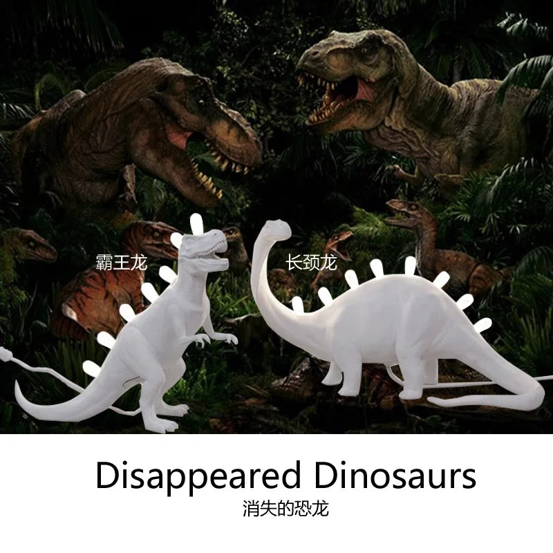 DecorBites™ Brontosaurus T-Rex Dinosaur Resin LED Desk Lamp for Bedroom Home Decor