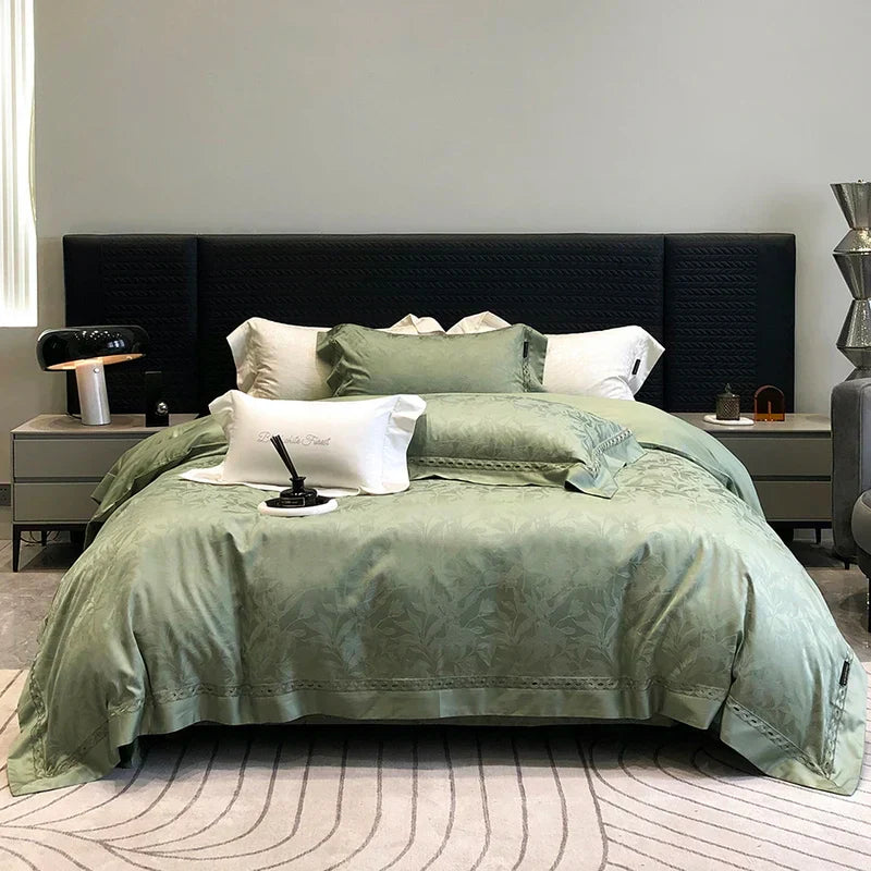 DecorBites™ 1000TC Lyocell Cotton Jacquard Luxury Bedding Set with Soft Silky Feel