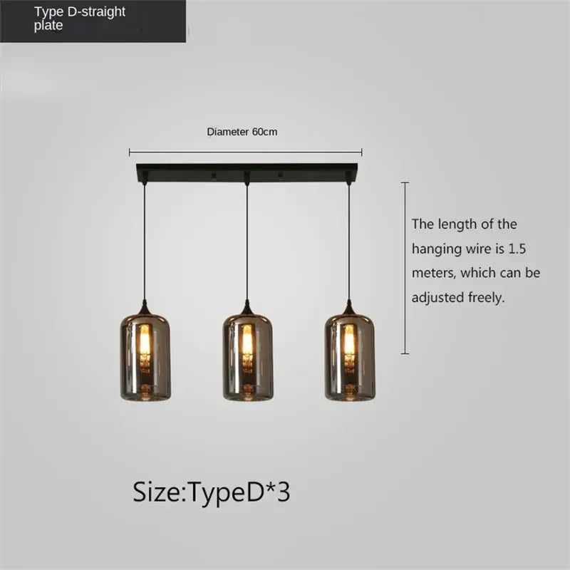 DecorBites™ LED Glass Pendant Chandelier for Kitchen Dining Bar Décor