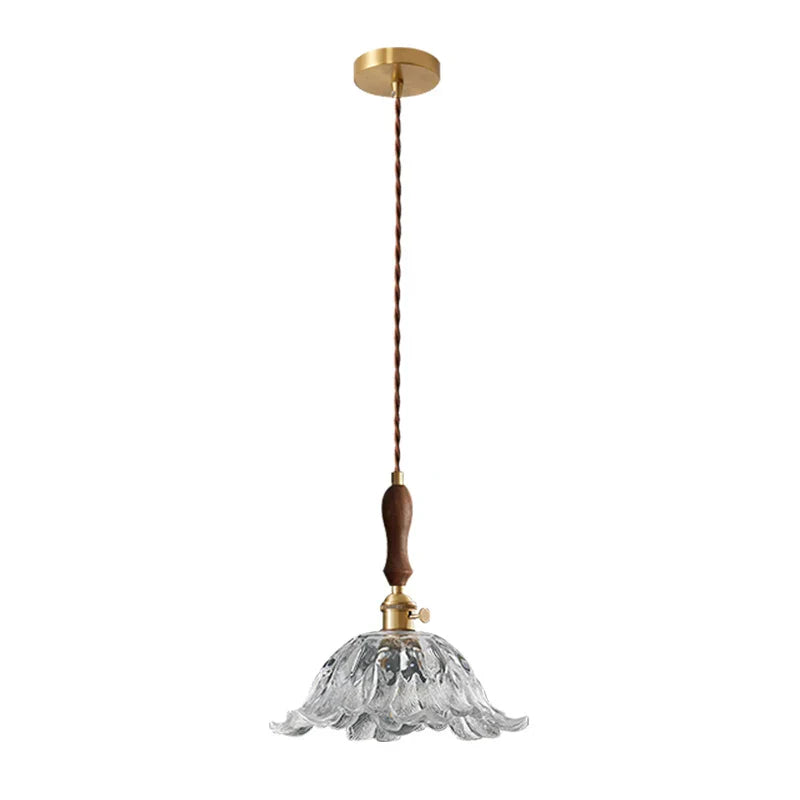 DecorBites™ Glass LED Pendant Lamp Petal Lampshade for Bedroom Living Dining Room