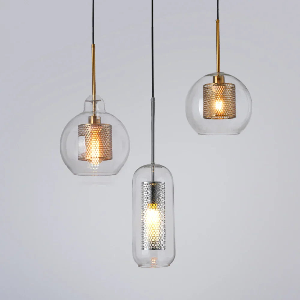 DecorBites™ Ball Glass Pendant Light Modern Kitchen Dining Living Room Fixture